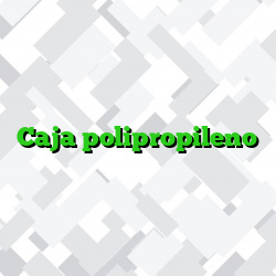 Caja polipropileno